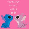 Girl's Lilo & Stitch You're Out of This World Couple Cropped T-Shirt - 2 of 3