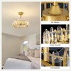 Ludomide 20" Modern Crystal Caged Ceiling Fan with Lights, Gold Luxury Crystal Ceiling Fan, Round Bladeless Chandelier Fan Light with Remote - 4 of 4