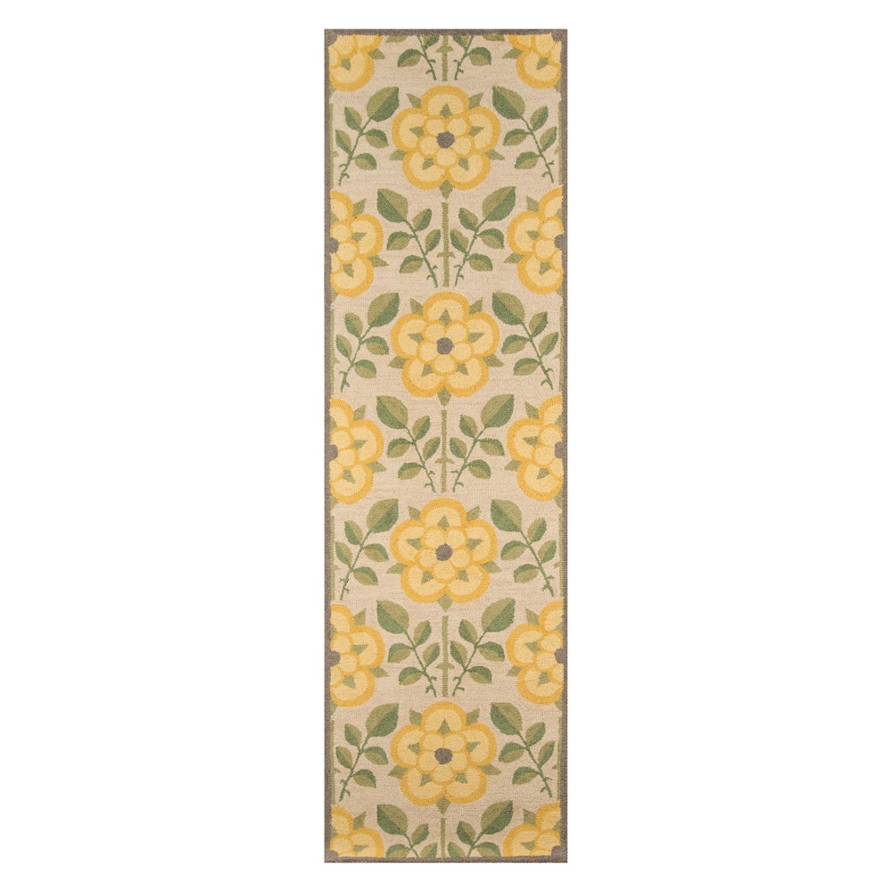  Floral Tufted Runner Yellow