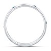 Pompeii3 Mens Blue Diamond Wedding Ring 10K White Gold - 3 of 4