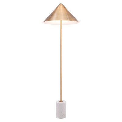 Corvina Floor Lamp (Includes Light Bulb) Gold/White - ZM Home