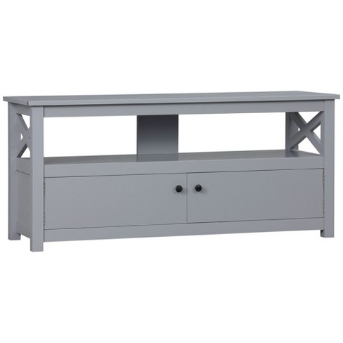 Homcom Small Corner Tv Stand Shelf For Up To 29 Inches, Home Entertainment  Center With Storage Shelves, Wooden & Steel, Living Room Storage, Gray :  Target