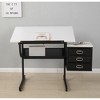 Runesay White Adjustable Drafting Drawing Table with Stool and 3 Drawers - 4 of 4