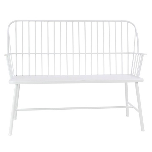 Traditional Outdoor Patio Bench White, White Patio Bench