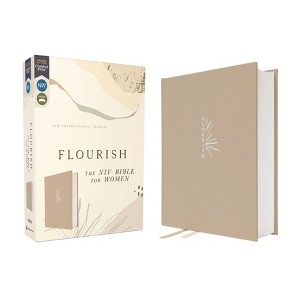 Flourish: The NIV Bible for Women, Cloth Over Board, Cream, Comfort Print - by  Zondervan (Hardcover) - 1 of 1