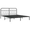 vidaXL Metal Bed Frame without Mattress with Headboard Black 76"x79.9" - 3 of 4
