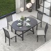 Whisen 5-Piece Wood Dining Table Set Round Extendable Dining Table with 4 Dining Chairs - image 2 of 4