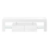 Monarch Specialties Tv Stand 63 Inch Console Media Entertainment Center Storage Cabinet Laminate Glossy White Clear Contemporary Modern - 3 of 4