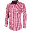 Men's Classic Checkered Long Sleeve Button-Down Shirt with Roll-Up Sleeves - 3 of 4
