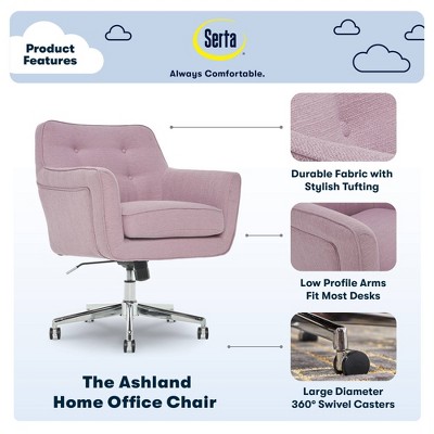 Lilac Memory Foam Swivel Home Office Chair