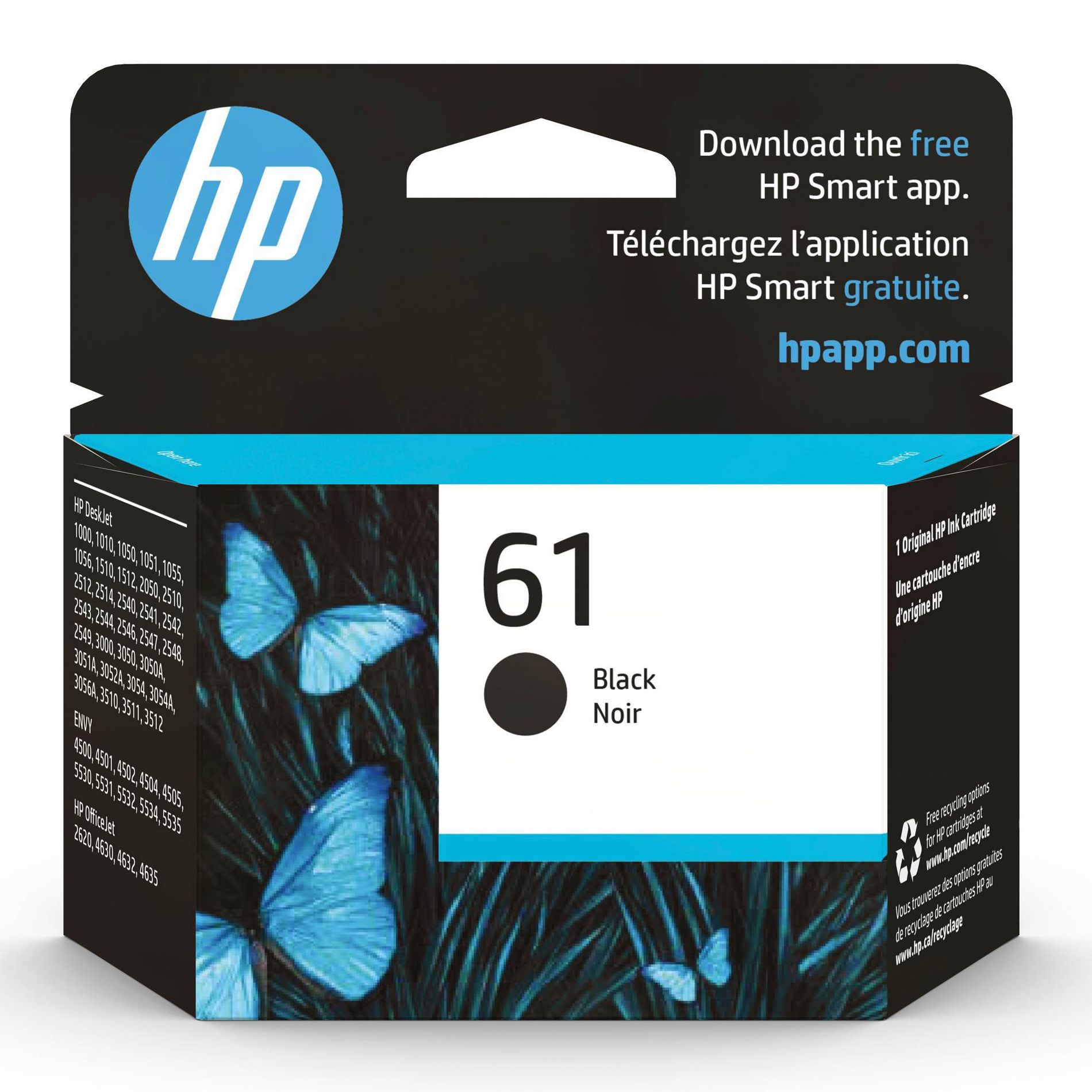 HP 61 Single Ink Cartridge - Black (CH561WN): Standard Yield for Printers