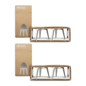 Brainstream Rocket Tripod Egg Cup Gift Set (2-Piece, Silver) (2-Pack) - 1 of 2