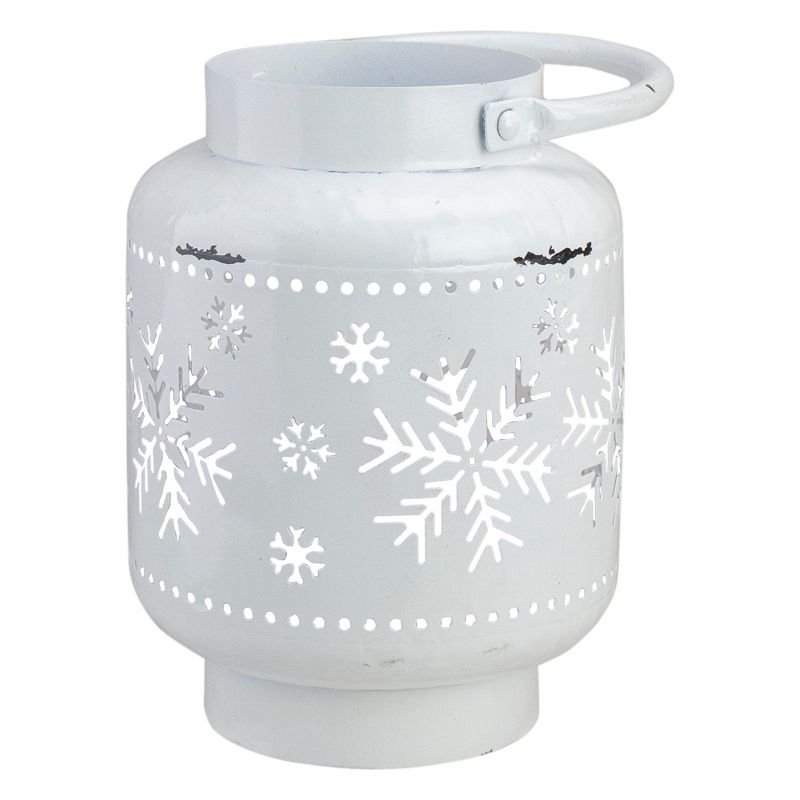 Northlight 7" White Snowflake Cutout Christmas Candle Lantern, 3 of 4
