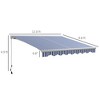 PAGED Retractable Awning Aluminum Frame for Door Entrance Adjustable Protection with Manual Crank Handle for Deck, Yard - 3 of 4