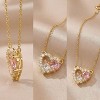 Gold Copper Heart - Shaped Crystal Modern Women's Necklace - 4 of 4