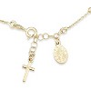 14K Gold Over Sterling Silver Italian Rosary Cross Bead Charm Link Chain Bracelet for Women, Adjustable, 925 Made in Italy - 4 of 4