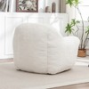 Gulches White Faux Fur Bean Bag Chair with Back Support Pre-Filled High-Density Shredded Foam Floor Sofa - 3 of 4