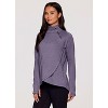 RBX Active Women's Zip Mock Neck Wrap Fleece Pullover Sweatshirt With Pockets - 3 of 4