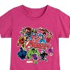 Girls' - Marvel - Avengers Stickers Style Fitted Short Sleeve Graphic T-Shirt - 2 of 4