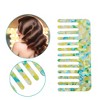 Unique Bargains Anti-Static Hair Comb Wide Tooth for Thick Curly Hair Hair Care Detangling Comb For Wet and Dry Dark 2.5mm Thick Light Green 2 Pcs - 2 of 4