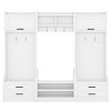 4-in-1 Hall Tree with Storage Cabinets, Drawers, Bench, 7 Hooks, Detachable MDF Entryway Coat Rack for Hallway or Mudroom - Cuddlewood - 3 of 4