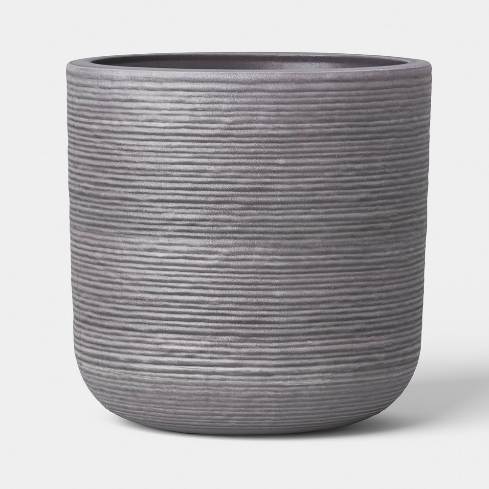 Fluted Outdoor Planter Gray 10" - Threshold™
