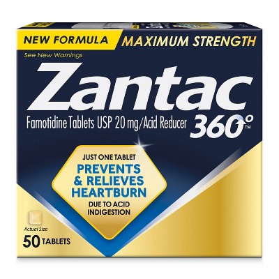 Zantac 360 Maximum Strength Heartburn Prevention and Relief Tablets - 50ct