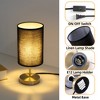 11.8" Brushed Antique Bronze Metal Table Lamp with Linen Cylinder Shade for Bedside, Living Room, Workspace, Bar, Hotel Room, or Display Setting - 4 of 4
