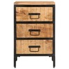 vidaXL Bed Cabinet with 3 Drawers 15.7"x13.8"x24.8" Solid Rough Wood Mango - 3 of 4