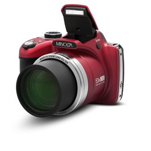 Minolta Pro Shot 16 Mega Pixel HD Digital Camera with 53x Optical Zoom, Full 1080p HD Video & 16GB SD Card, MN53Z, Red - 1 of 2