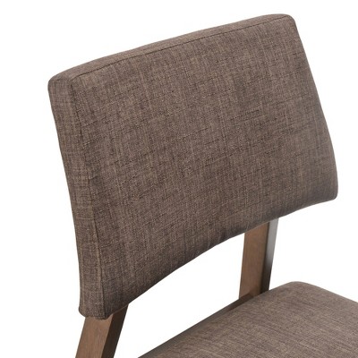 Pebble Brown Upholstered Mid-Century Modern Dining Chair Set