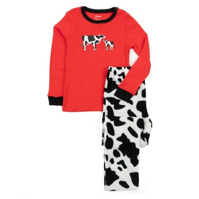 Leveret Kids Cotton Top And Fleece Pants Pajamas : Target