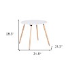 HomeRoots 32" White and Natural Wood Round Top Dining Table - 3 of 4