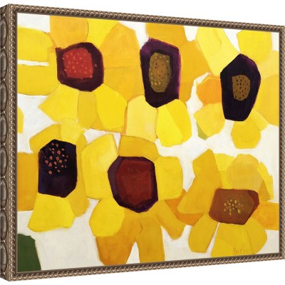 Vibrant Yellow and Red Beaded Framed Canvas Wall Art, 20 x 16