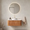 Dexmalle 36"Wall-Mounted Floating Curved Edges Striped Bathroom Storage Cabinet with Sink - 2 of 4