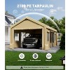Windproof Carport Top Replacement Cover Heavy-Duty Garage Top Tent Shelter Tarp Waterproof & UV Protected (Top Cover ONLY, Frame Not Included) - 3 of 4