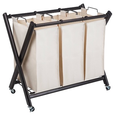 3 compartment laundry bin