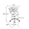 Velvet Armless Office Chair Upholstered Swivel Task Chair with Adjustable Height for Home Office-3irtyhousy - 4 of 4