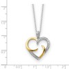 Black Bow Jewelry Rhodium & Gold Tone Plated Silver & CZ The Arms of Love Heart Necklace - 2 of 4