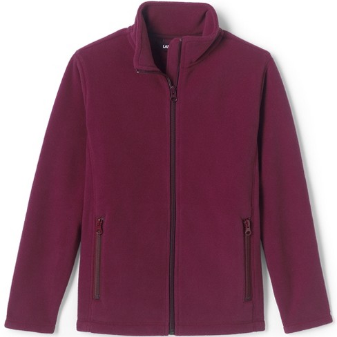 Lands' End School Uniform Kids Full-Zip Mid-Weight Fleece Jacket - Large -  Burgundy