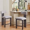 26.5 Inch Dining Chairs with Low Back, Round Bar Stool for Kitchen, Upholstered Fabric Seat with Metal Frame and Foam Padding-Coolbibila - 3 of 4