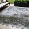 Denim Blue And Brown Geometric Washable Indoor Outdoor Area Rug - 2 of 4