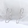 Chain Dangle Hoop Earrings for Women Cubic Zirconia Sterling Silver Ginger Lyne Collection - 3 of 4