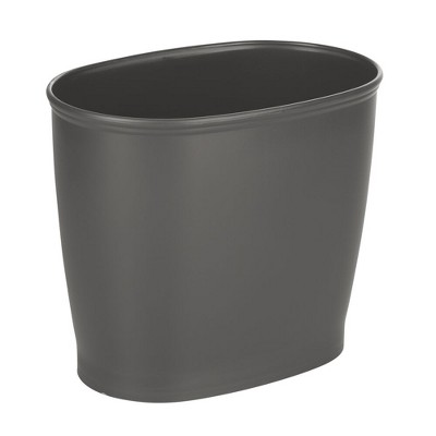 mDesign Small Plastic Oval Trash Can Garbage Wastebasket
