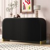 Modern 4 Wavy Door Curved Corner Sideboard Storage Cabinet With Adjustable Shelves, Buffet Cabinet For Dining Room Living Room Bedroom Hallway Kitchen - 2 of 4