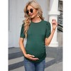 Coolmee Women Summer Maternity Shirt Short Sleeve Top  Puff Ruched Side Blouse - 2 of 4