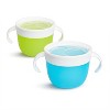 Snack Catcher Toddler Snack Cups, No Spil, 2 Pack Containers, Blue/Green - 4 of 4
