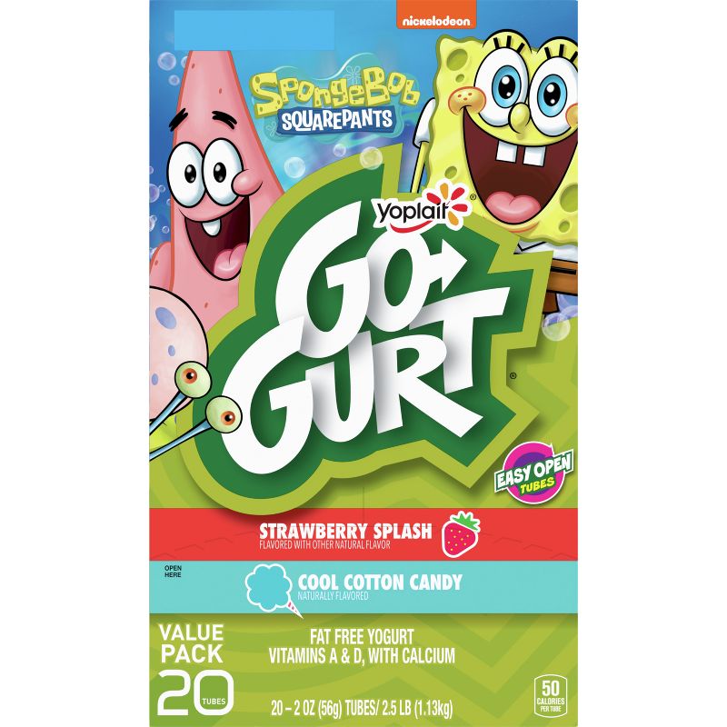 Yoplait Go-Gurt Strawberry/Cotton Candy Fat Free Kids&#39; Yogurt - 40oz/20ct, 5 of 9