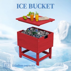 Hyleory Portable HDPE Side Table, 3-in-1 Patio Cooler Table - 1 of 4