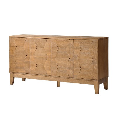 ulanini Adjustable Shelves Sideboard with Solid Wood Legs